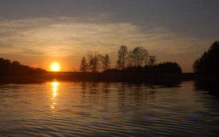 Закат над озером Синьша